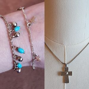 Sterling Silver Pendant And Bracelet Bundle